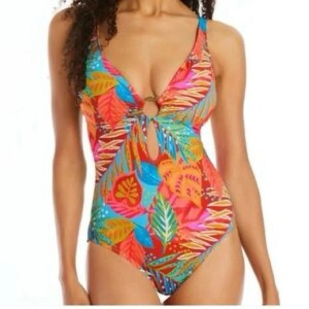 Bleu Rod Beattie The Heat is On Cross Back One-Piece Swimsuit